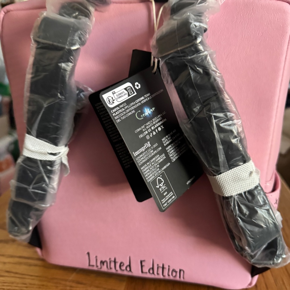 Loungefly Coraline Limited Edition Doll Pink Backpack - Picture 4 of 8